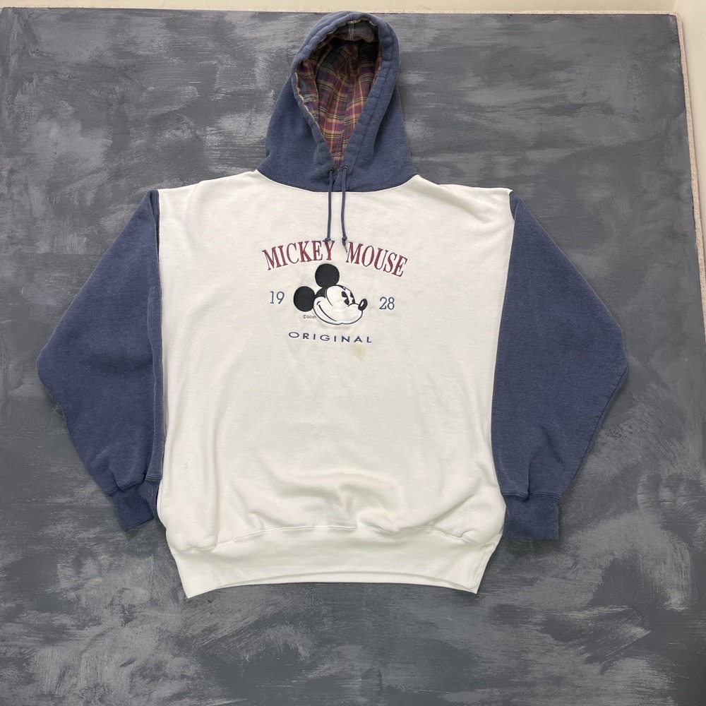 Vintage Mickey Mouse Hoodie mens Large white 1990s Disney